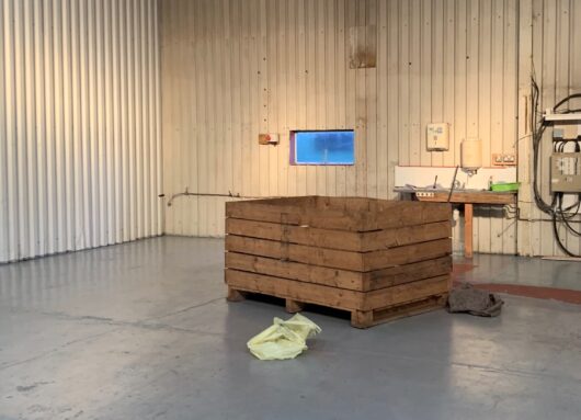 The potato box used to lift Mark Young was unsecured to the forklift truck with him inside it